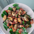 El cooksnap de corralmr cuando hizo Ensalada de espinaca con tomate y mejillones.