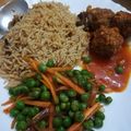 Dorry Khatushiest Libokoyi's cooksnap of when they made Meat balls in tomato Concasee' with stir fried rice.