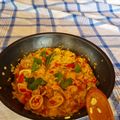 El cooksnap de Ricardo Planas cuando hizo Arroz con azafrán y calamares.
