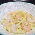 El cooksnap de Becky cuando hizo Cremoso de aguacate con gambas a baja temperatura.