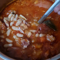 El cooksnap de Nuria Vara cuando hizo Judías blancas de bote con oreja, chorizo y morcilla.