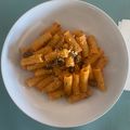 El cooksnap de Elena cuando hizo Tortiglioni alla Puttanesca.