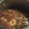 Joe's cooksnap of when they made Shrimp, sausage, and chicken GUMBO.