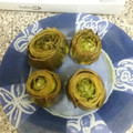 El cooksnap de olga cuando hizo Alcachofas al microondas.