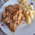 El cooksnap de victoriafl10 cuando hizo Ternera en salsa Strogonoff.