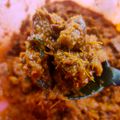Cooksnap Norida Alias semasa beliau membuat Rendang Daging Special Mak Liha.