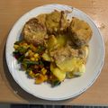Tünde Argyelán Zoltánné Cooksnap-ja, amikor elkészítette a(z) Baconba tekert csirkemell sajtszószban, fűszeres burgonyával receptet.
