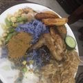 Cooksnap syafi semasa beliau membuat Nasi Biru Bunga Telang.