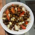 Durreshahwar Khan's cooksnap of when they made Kala chana chaat black chickpea salad.