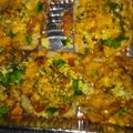 Kimmy Farrington's cooksnap of when they made Breakfast pizza topped with eggs, chicken,applewood bacon, carme.
