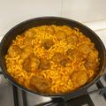 El cooksnap de Ana Guerrero cuando hizo Fideuá con mini albóndigas.