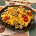 El cooksnap de Beth Zevallos cuando hizo Tagliatelle alle vongole.