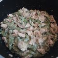 El cooksnap de Verónica Ledesma cuando hizo Tallarines verdes con salsa de champiñones, pollo y crema.