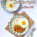 Cooksnap dari Dapur Marin Borneo untuk resep Nasi Telur Ceplok dengan Scallion Oil