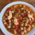 El cooksnap de Julián cuando hizo Guiso Marinero de garbanzos con langostinos.