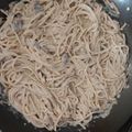 El cooksnap de Lyda Patiño cuando hizo Spaguetti a la carbonara con champignons.