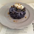 il Maria Cerulli quando ha preparato Riso viola con formaggio di capra e pistacchio