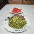 El cooksnap de luis cuando hizo Fideos al Pesto.