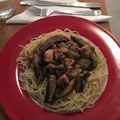 El cooksnap de paulapl cuando hizo Spaghettis con salmón y champiñones.