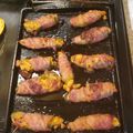 vtripp4283's cooksnap of when they made Bacon wrapped Jalapeno Mac and cheese poppers.
