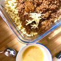 Lisa's cooksnap of when they made Hörnli mit Gehacktem und Apfelmus.