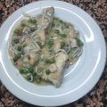 El cooksnap de Toni jimenez cuando hizo Rape en salsa verde con guisantes, gambas y gulas.