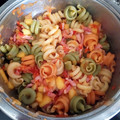 El cooksnap de Quique Garcia Bonache cuando hizo Trottole tricolore (pasta) con manzana.
