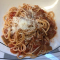 El cooksnap de Yenis cuando hizo Pasta con berenjena y tomate🍆🍅.