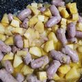 El cooksnap de Nury Alegre cuando hizo Patatas fritas con salchichas frescas encebolladas al vino.
