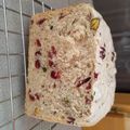 El cooksnap de yonose cuando hizo Pan con pistachos y arándanos deshidratados en panificadora.
