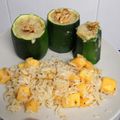 El cooksnap de Diego Galocha cuando hizo Calabacín relleno de zanahorias y nueces con arroz salteado con pasas y caqui.