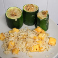 El cooksnap de Diego Galocha cuando hizo Calabacín relleno de zanahorias y nueces con arroz salteado con pasas y caqui.