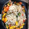 El cooksnap de Javier cuando hizo Fideos chinos con verduras.