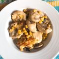 Cooksnap από George Adamides στη συνταγή Ραβιόλες φούρνου με μανιταράκια και μπέικον