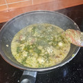 El cooksnap de Almudena Collado cuando hizo Albóndigas con setas en salsa sabor pesto.