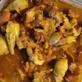 El cooksnap de mony cuando hizo Ternera en salsa de ras el hanout con alcachofas y judías verdes.
