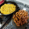 El cooksnap de Alfonso Pedraza Garcia cuando hizo Longaniza de pollo al ajillo y vino con guarnición en su jugo.