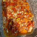 El cooksnap de Nelida Pacheco cuando hizo Filete de merluza al horno, con ensalada.