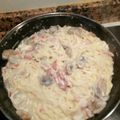 El cooksnap de faly0302 cuando hizo Spaghetti a la carbonara con champiñones y beicon.