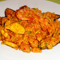 El cooksnap de carme castillo cuando hizo Arroz con verduras, marisco, pollo y mi toque.