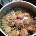 El cooksnap de Elena Villalba cuando hizo Albóndigas con guisantes.