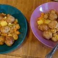El cooksnap de Carol cuando hizo Albóndigas a la jardinera. Con patatas fritas.