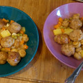 El cooksnap de Carol cuando hizo Albóndigas a la jardinera. Con patatas fritas.