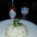 El cooksnap de Marta Boettner cuando hizo Cocina para pareja: Tartare de kanikama y palta con mix de verdes.