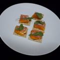 El cooksnap de Beca cuando hizo Aperitivo de Salmón ahumado, Mango y Coco rallado.