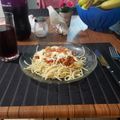 El cooksnap de Gabriella Rivera cuando hizo Spaghetti Boloñesa.