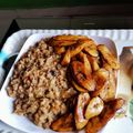 Grace Ali's cooksnap of when they made Porriage beans with fried plantain and smoked fish.