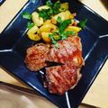 El cooksnap de Facundo cuando hizo Bife de chorizo con Zócalo de papines y bacon.