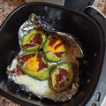 El cooksnap de Juliana cuando hizo Aguacate con huevo y crujiente de jamón en AirFryer.