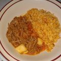 El cooksnap de yazmin rojas cuando hizo Carne desebrada de cerdo con papas en chile guajillo💖.